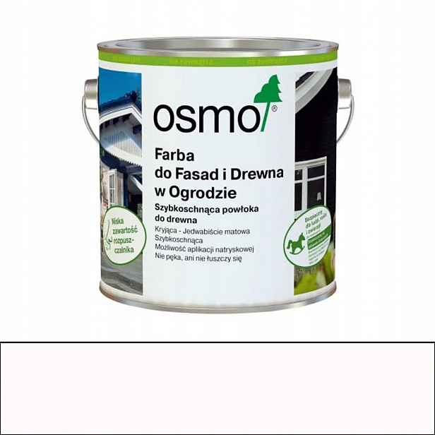 Osmo Barva pro fasády a dřevo v zahradě bílá 7500 Beskydská bílá 2,5L