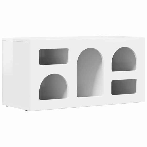 vidaXL Televizní skříň ELST 80 x 35 x 40 cm Vysoce lesklá bílá