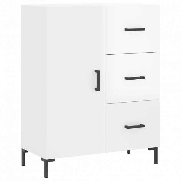 vidaXL Příborník bílý s vysokým leskem 69,5x34x90 cm kompozitní dřevo