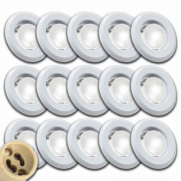 15x Stropní Svítidlo Kulaté Bílé Žárovka Gu 10 1,5W Nw Neutrální Zásuvka