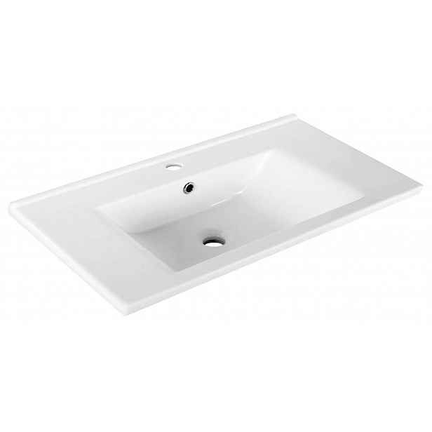Aqualine Zuno - Umyvadlo 75x45 cm, s přepadem, otvor pro baterii, bílá 9075