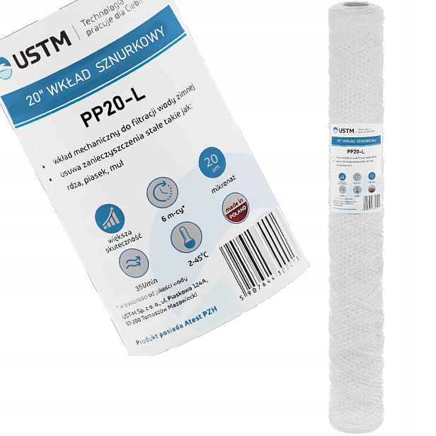 Filtr do vody Provázková Patrona slim long Ust-m 20" 20 mikronů PP20-L