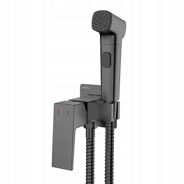Podomítkový bidetový set Gun Grey Metal bidetová baterie shattaf pro bidet