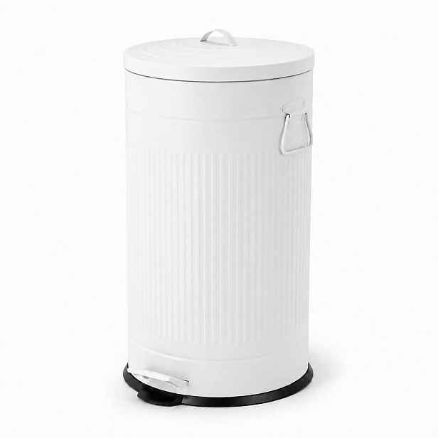 Relaxdays KOŠ Bílá pedálový Soft Close 40 l