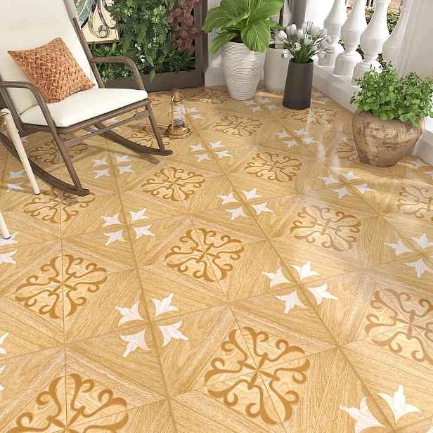 Samolepící Pvc podlahové dlaždice Módní Pevné 12 Kusů 30x30 cm Žluté