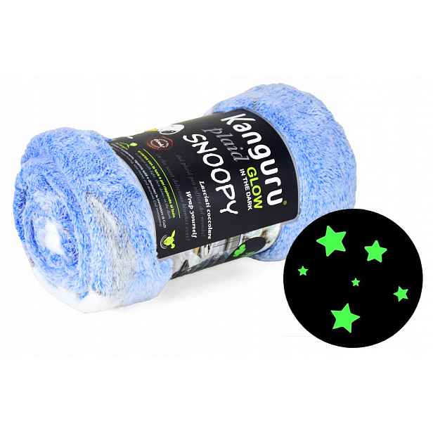 Značková Premium Fluorescenční Deka Svítí Ve Tmě 130x150 cm Snoopy Kn