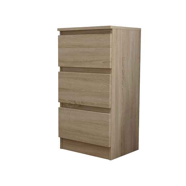 MASSENO KOMODA ALLEGRA, 40/72/33 cm se 3 zásuvkami, dub Sonoma