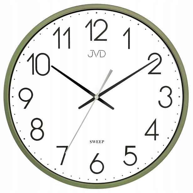 Zelené Čitelné Kulatý Tiché Elegantní Nástěnné Hodiny Jvd HX8016.3 30 cm