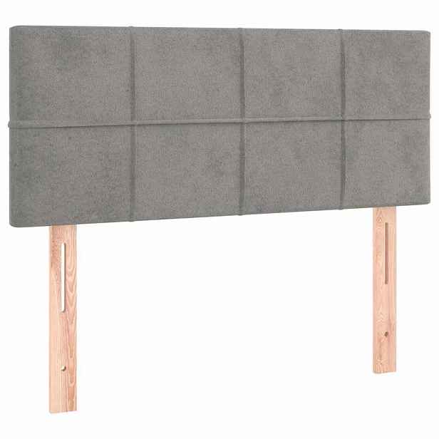 vidaXL Čelo postele světle šedé 80 x 5 x 78/88 cm samet