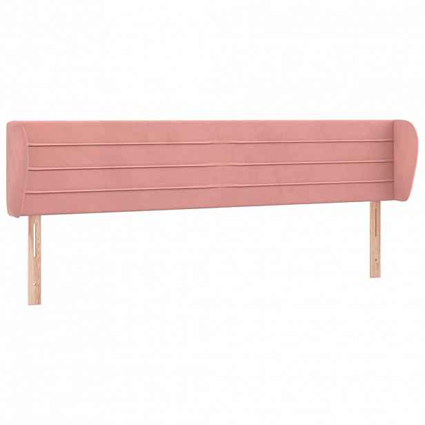 vidaXL Čelo postele typu ušák růžová 163x23x78/88 cm samet