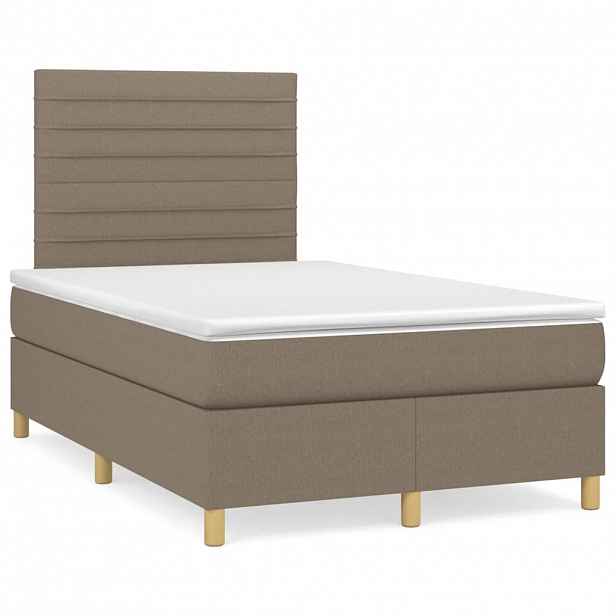 vidaXL Box spring postel s matrací taupe 120x200 cm textil
