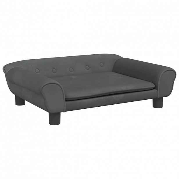 vidaXL Pelíšek pro psy tmavě šedý 70 x 48 x 22 cm samet