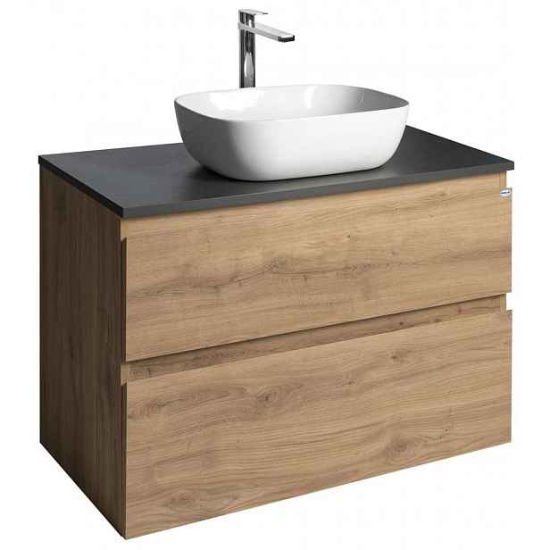 Aqualine Altair - Umyvadlová skříňka 88 cm, dub emporio/antracit břidlice AI390-02