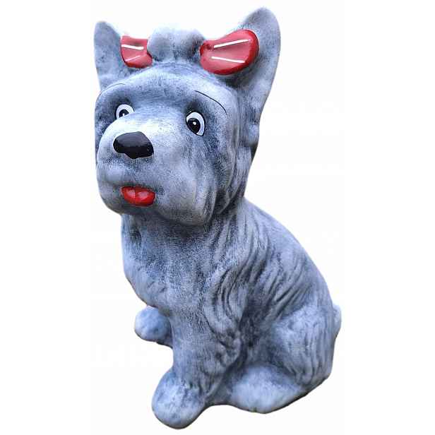 Pes Psa York Yorka Terier Figurka Hradní Zahrada Keramika výška 32 CM