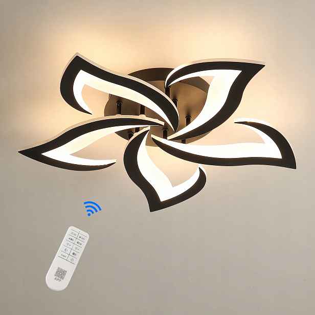 Stropní svítidlo Led Plafon Černé do obývacího pokoje Moderní Stmivatelné Dálkové Ovládání 40W
