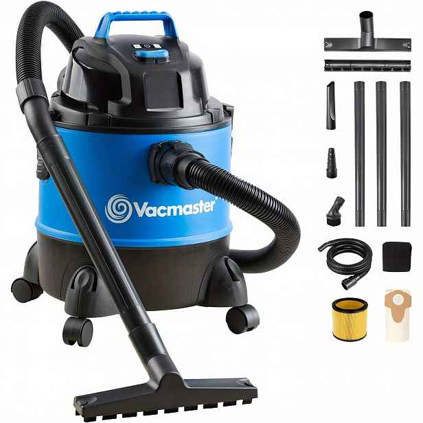 TEMU 23L vysavač na mokré i suché vysávání s funkcí foukání, 1250W výkonný motor, 200AW silný sací výkon, velká prachová taška a pěnový filtr, odolný