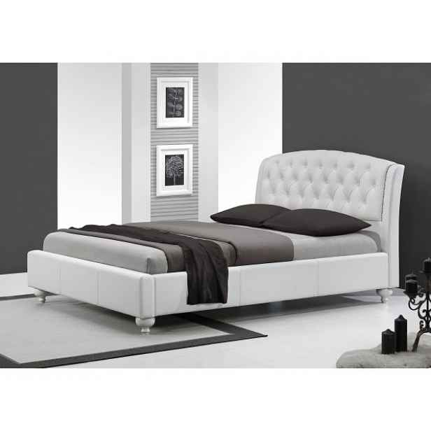 Čalouněná postel SOFIA, bílá, 160 x 200 cm