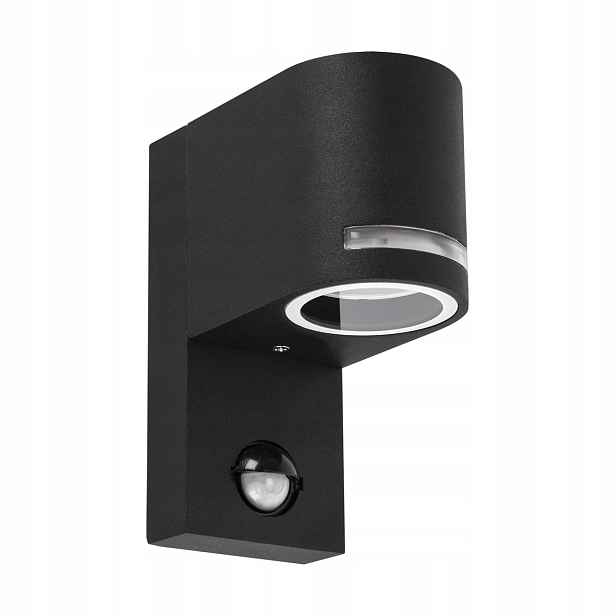Fasádní lampa Struhm Forest s pohybovým senzorem, GU10, IP44, černá