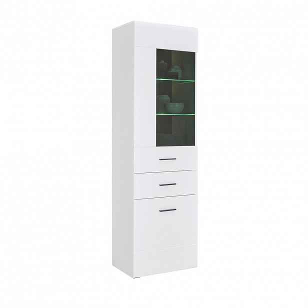 Hom`in VITRÍNA, antracitová, bílá, 60/206,2/41,6 cm