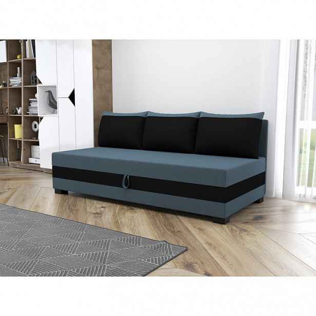 Jednolůžková čalouněná postel 90x195 MIRRY BIZ 2 - modro šedá / černá