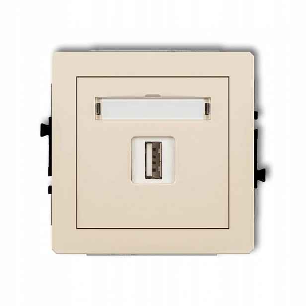 Jednotlivá Usb zásuvka v béžové barvě Usb-aa 2.0 Deco 1DGUSB-1 Karlik