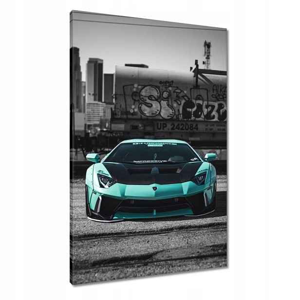 Obrazy 60x90 Tyrkysové Lamborghini