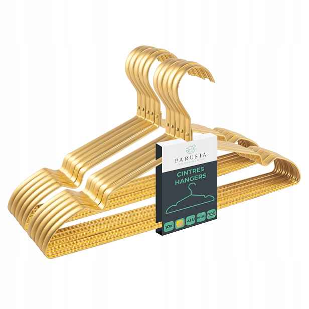 Věšák na oblečení Parusia Zlatý nerezový 42 cm 10 kusů