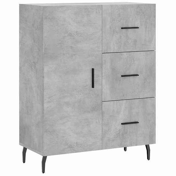 vidaXL Příborník betonově šedý 69,5 x 34 x 90 cm kompozitní dřevo