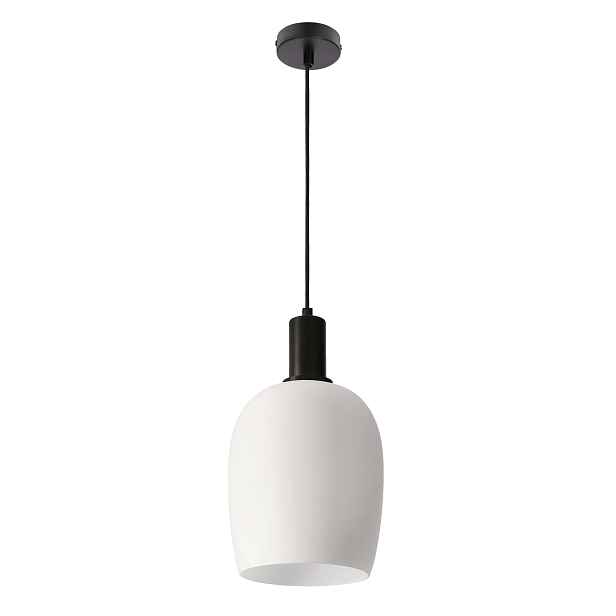 Candellux Wolken závěsná lampa černá/bílé sklo 1xE27 max 40W