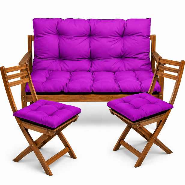 Polštář na zahradní houpačku Vodotěsný 120x60x50 +2x 45x45 Fuchsia
