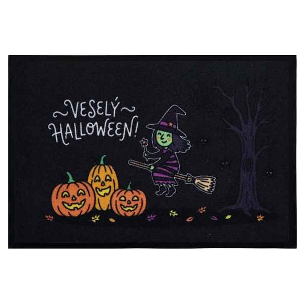 Rohožka Veselý Halloween s čarodějkou 40x60 cm, 40x60, černá, Mercury Flooring