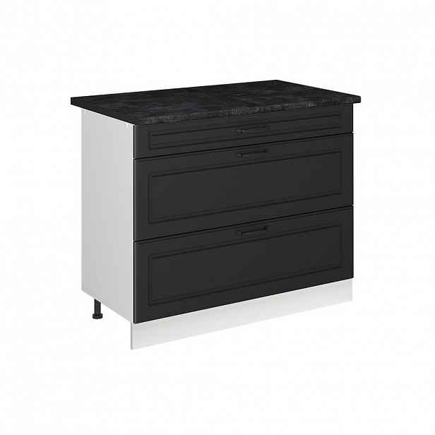 Vicco SPODNÍ SKŘÍŇKA KUCHYŇSKÉ LINKY R-Line, Antracitový venkovský dům/Bílá, 100 cm pracovná doska antracitová