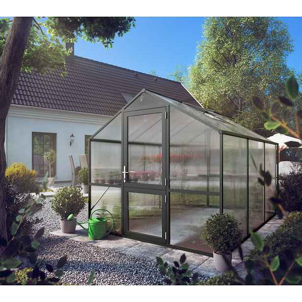 Zahradní skleník KGT Rose III 3,2 x 2,3 m, antracit/šedá