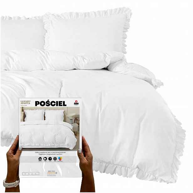 Povlečení 220x200 s Volánkem z mikrovlákna komplet Povlečení 70x80 Luxury Jowita