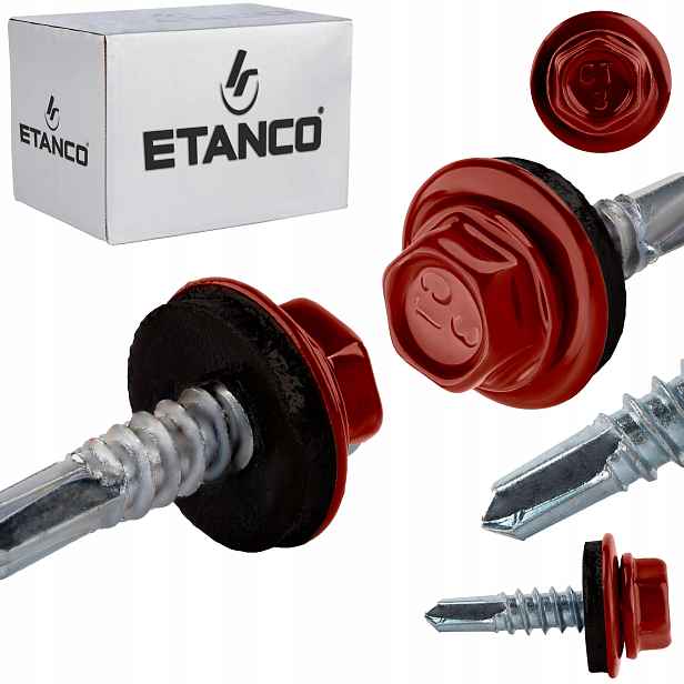 Samovrtné šrouby do kovu 3 mm 4,8 x 19 mm Ral 3011 250 ks Etanco GT3 Z14