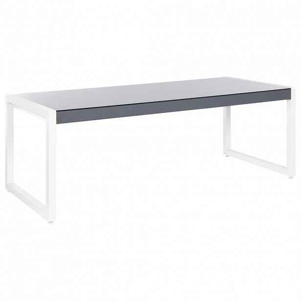 Beliani ZAHRADNÍ STŮL Hliník šedý/bílý 210/90 cm Bacoli