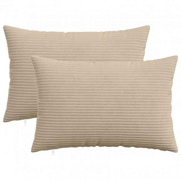 vidaXL Povlak na polštář 2 pcs HEERLEN Taupe 50 x 80 cm manšestr