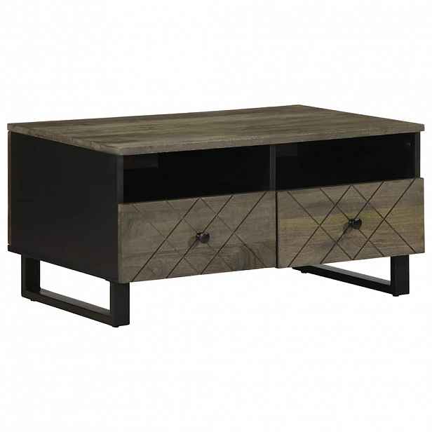 vidaXL Konferenční stolek černý 80x54x40 cm masivní mangovníkové dřevo