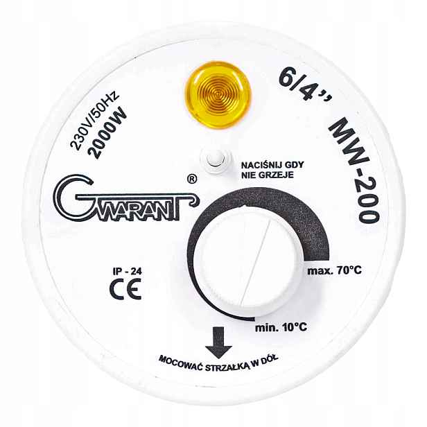 Ohřívač Bojleru 2000W 2 kW 6/4 s Termostatem
