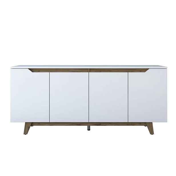 Casarredo Komoda 4-dveřová LEVEN bílá/ořech