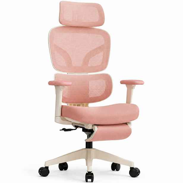 Otočné křeslo ergonomické, pevné a odolné Flexispot růžové