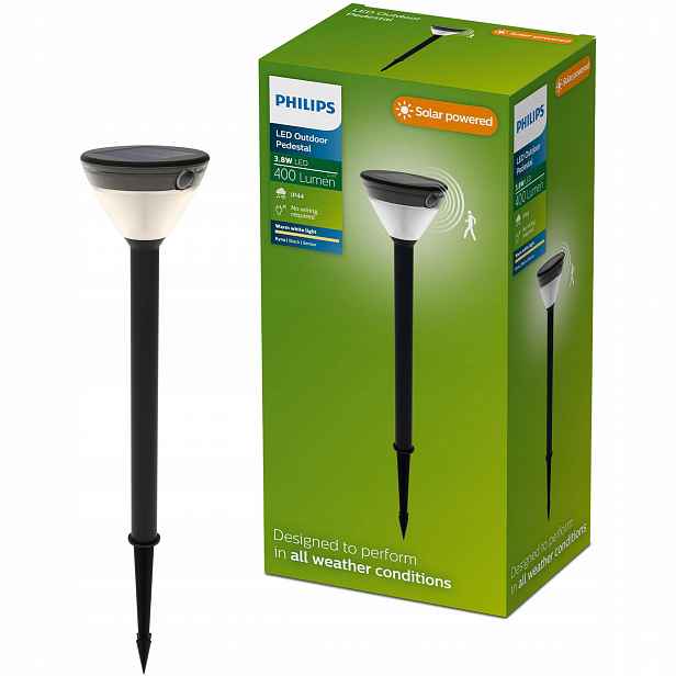 Solární Lampa Led lampa Philips Kyna Zahradní zapichovací sloupek 2700K Snímač pohybu
