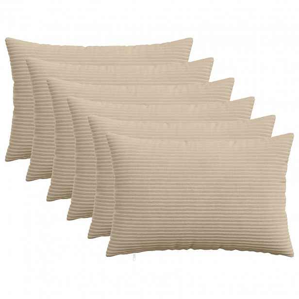 vidaXL Povlak na polštář 6 pcs HEERLEN Taupe 50 x 80 cm manšestr