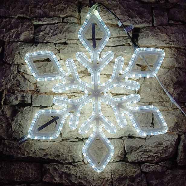 Easy Fix 2D LED světelná vločka IX, Ø 80 cm, ledově bílá, závěsný, 3D tisk