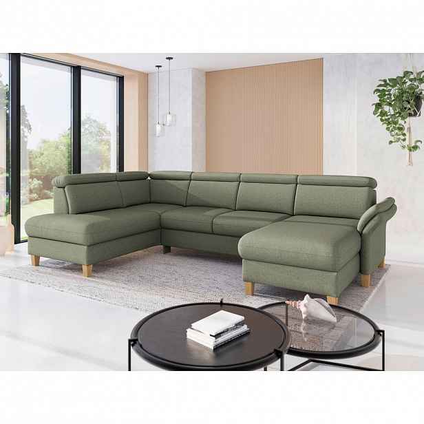 Sit & More SEDACÍ SOUPRAVA, textil, olivově zelená