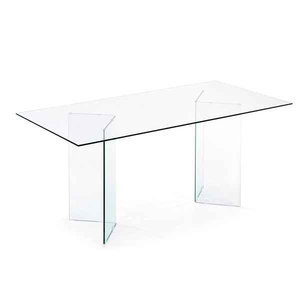Jídelní stůl se skleněnou deskou 90x200 cm Burano – Kave Home