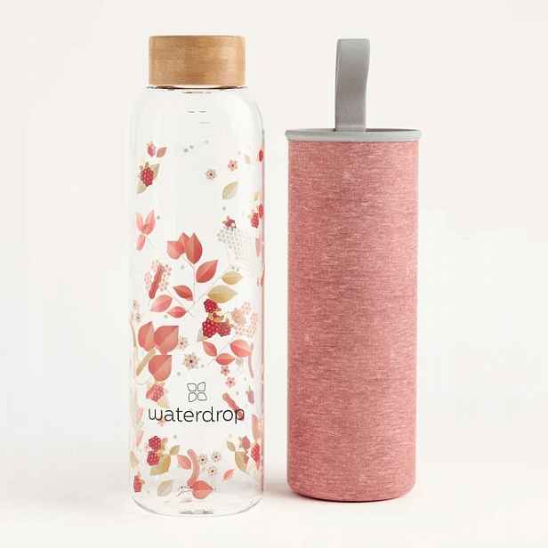 Waterdrop Flair skleněná borosilikátová láhev na vodu Glass Edition 600 ml