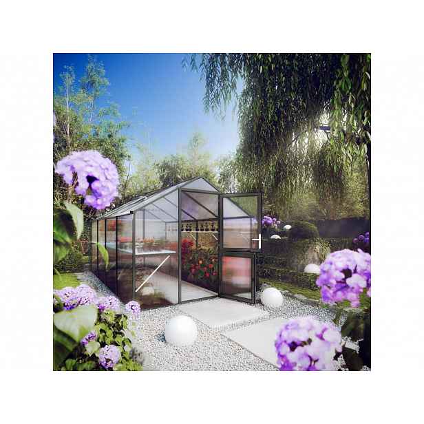 Zahradní skleník KGT Rose IV 4,3 x 2,3 m, antracit/šedá
