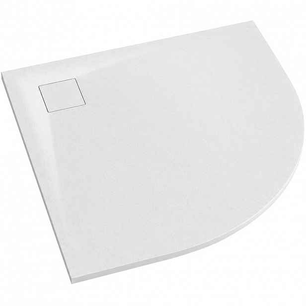 Sprchová vanička čtvrtkruhová Quarto - SMC/minerální kompozit - strukturovaná bílá matná - 90x90x3 cm