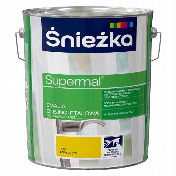 Supermal Olejovo-ftalová Smaltovaná Barva Žlutý Lesk 10L F565